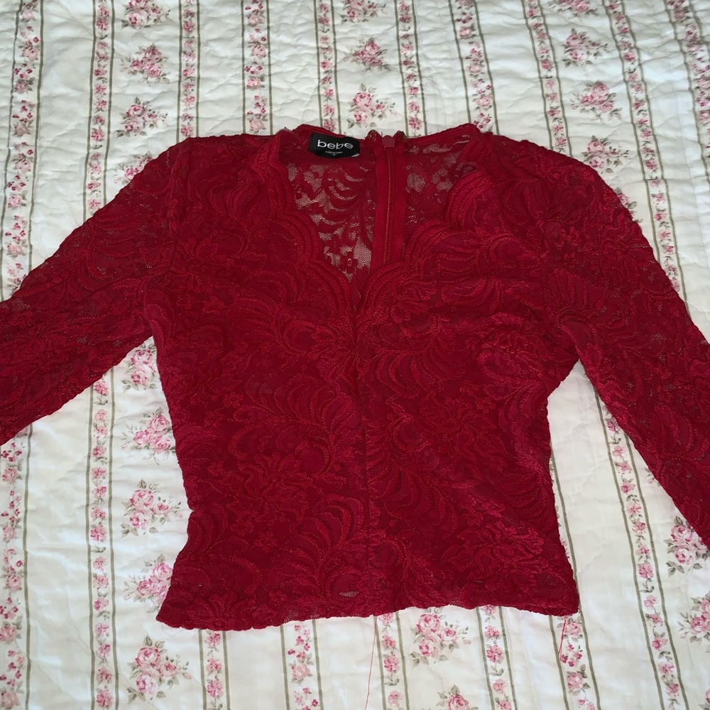 Bebe red long sleeve